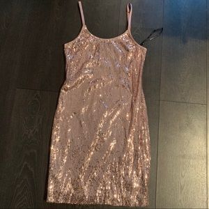 Forever 21 Rosegold sequin mini dress, size S